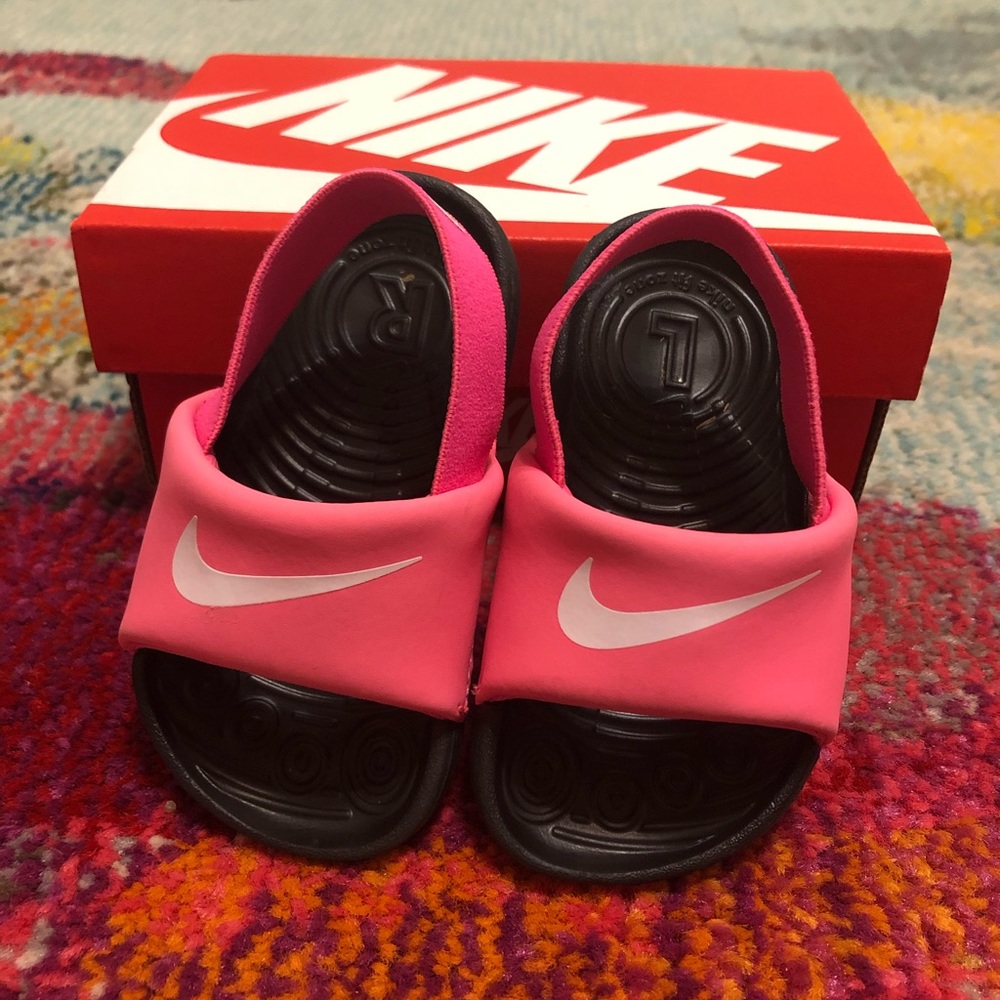 Pink Nike Kawa Slides size 5c
